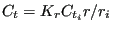 $ C_t=K_r C_{t_i} r/r_i$